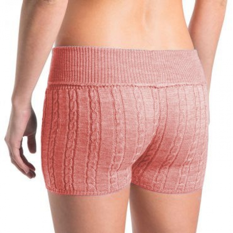 Women's Bloch Carezza Cable Knit Fold Down Bottoms French Rose | USEGJ24539