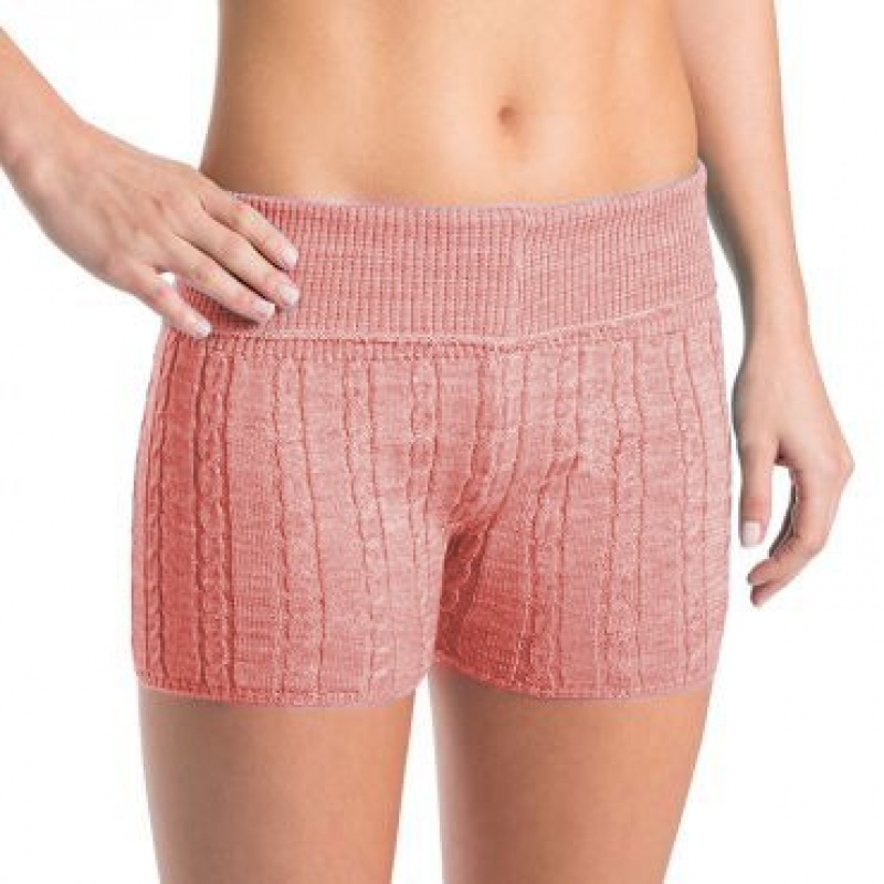 Women\'s Bloch Carezza Cable Knit Fold Down Bottoms French Rose | USEGJ24539