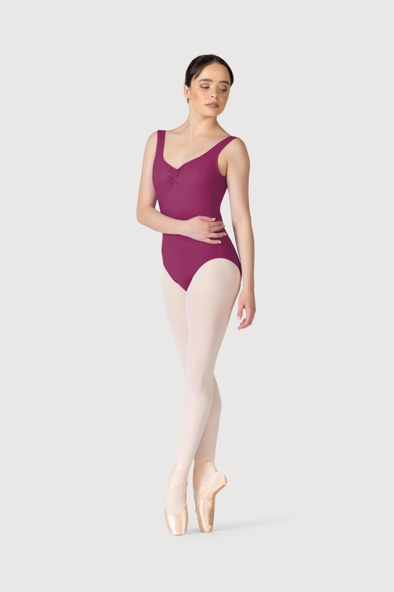 Women's Bloch Cecilie Gathered Tank Leotards Boysenberry | QUSUV60724