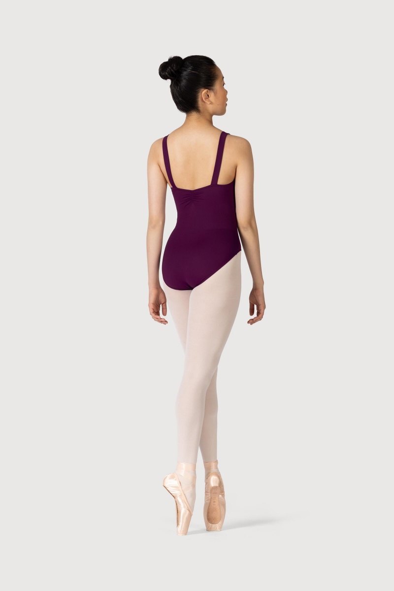 Women's Bloch Celena French Princess Line Leotards Plum | USNZX90461