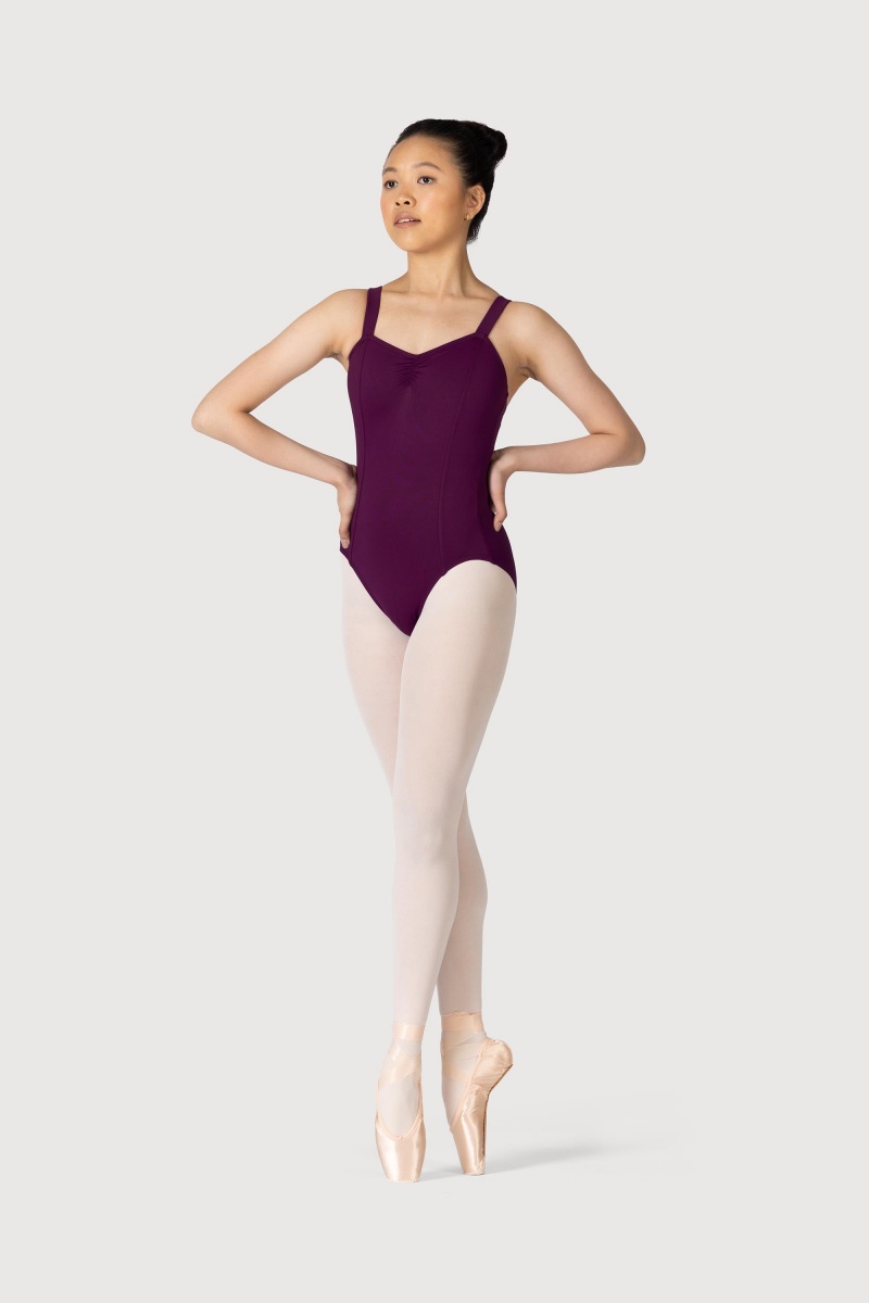 Women's Bloch Celena French Princess Line Leotards Plum | USNZX90461