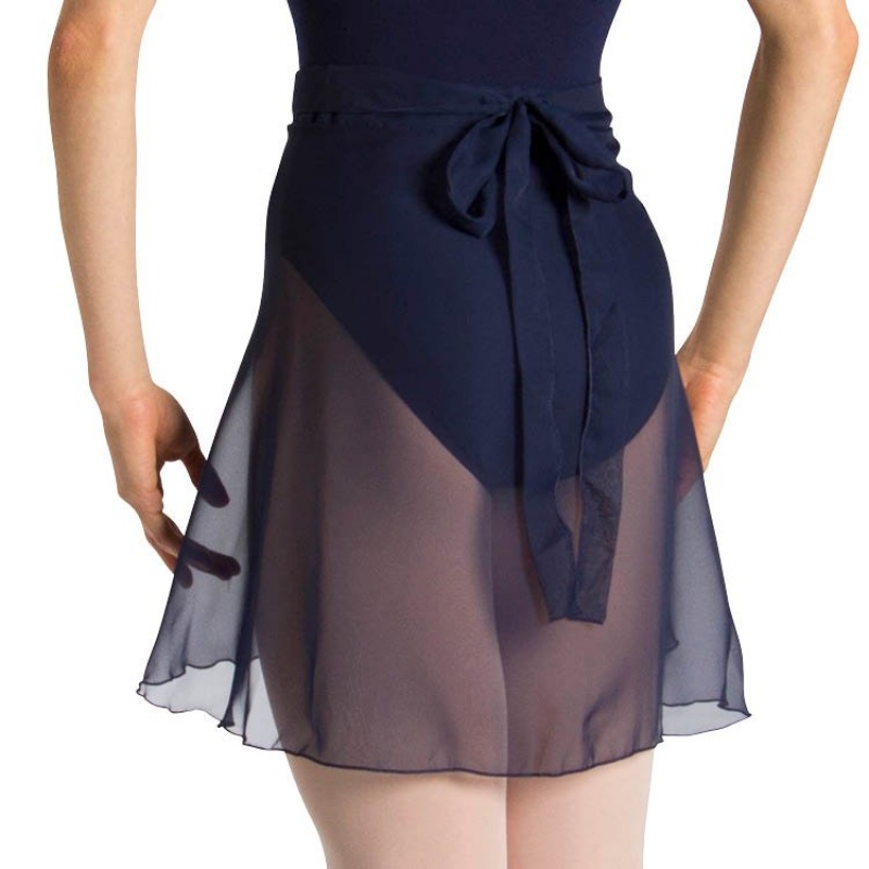 Women's Bloch Chantay Long Tulip Wrap Skirts Navy | YUSVQ30751