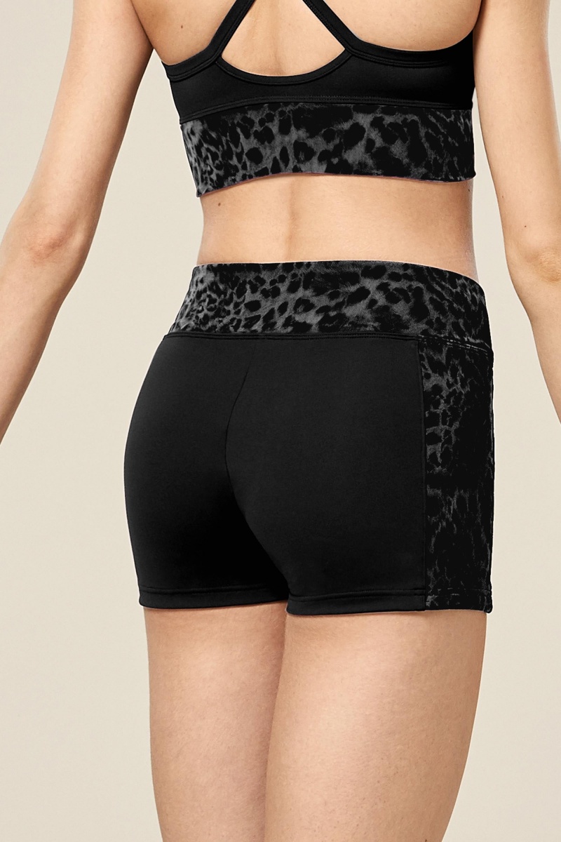 Women's Bloch Chiarra Animal Printed Mesh Bottoms Black | AUSDF75895