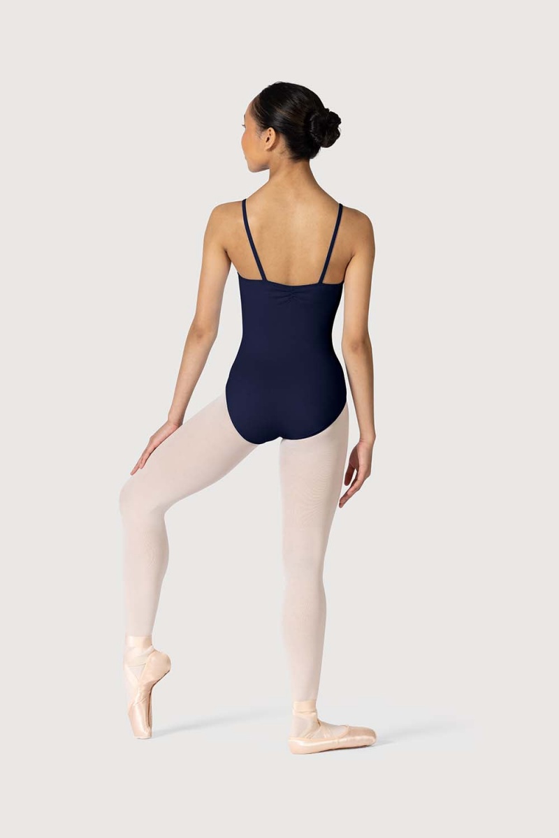 Women's Bloch Claudette Gathered Cami Leotards Navy | DUSKV78248