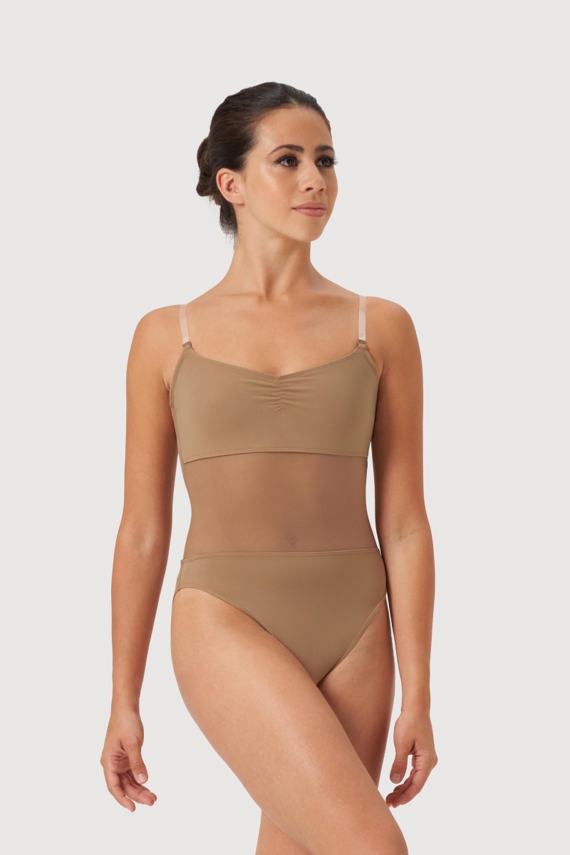 Women\'s Bloch Cordelia Mesh Panel Underwear Tan | YUSVQ38705