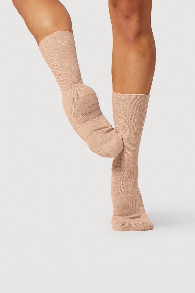 Women's Bloch Dance Socks Sand | DUSKV23726