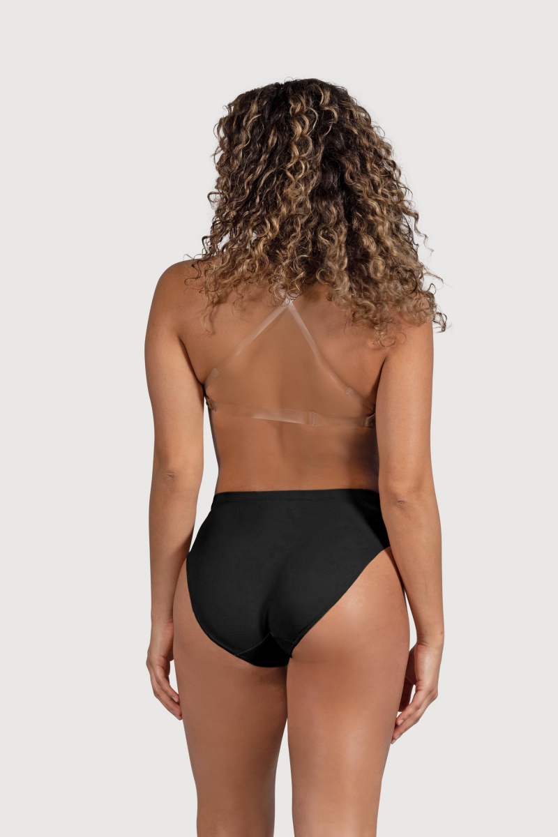 Women's Bloch Deva V Front Underwear Black | UUSTG85650