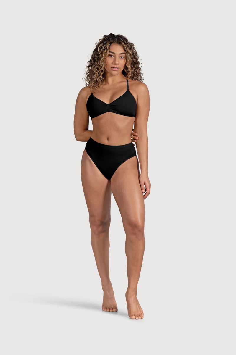 Women's Bloch Deva V Front Underwear Black | UUSTG85650