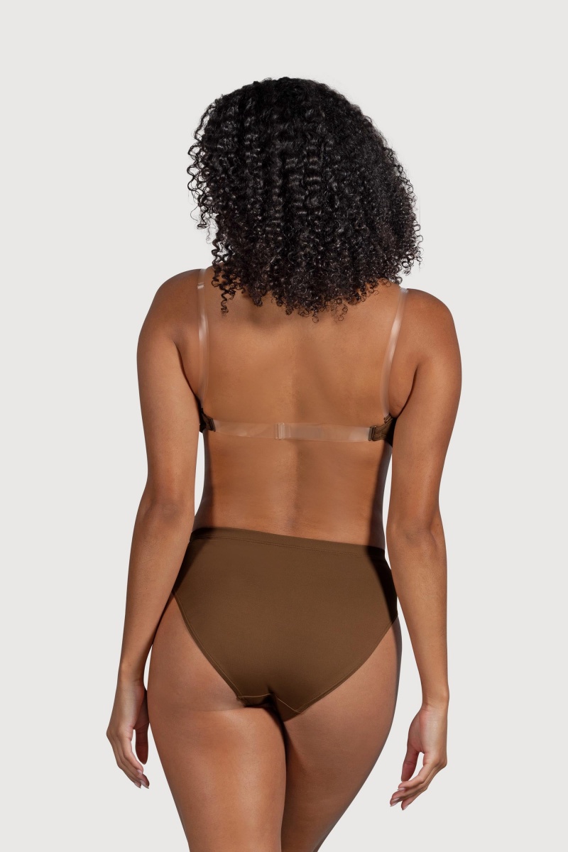 Women's Bloch Deva V Front Underwear Cocoa | QUSWA99101