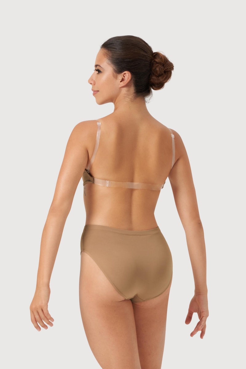 Women's Bloch Deva V Front Underwear Tan | LUSSX77236