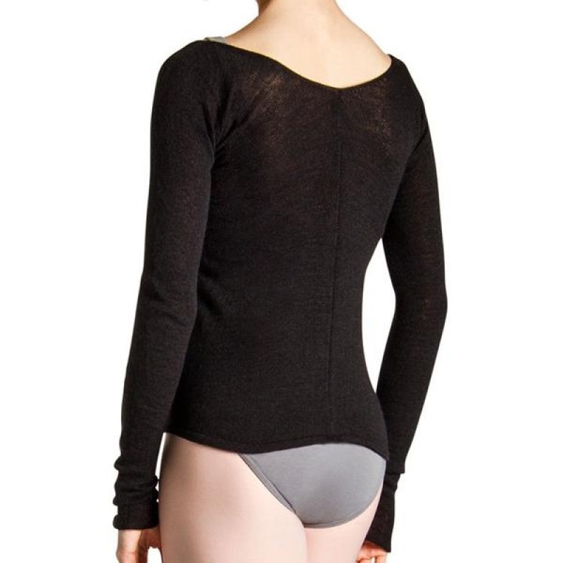 Women's Bloch Kara Long Sleeve Knitwear Black | PUSER95412