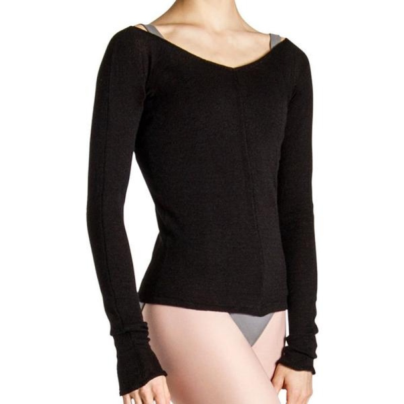 Women\'s Bloch Kara Long Sleeve Knitwear Black | PUSER95412