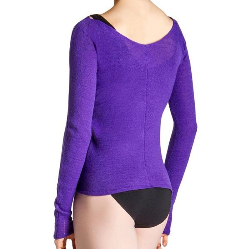 Women's Bloch Kara Long Sleeve Knitwear Purple | LUSTR76699