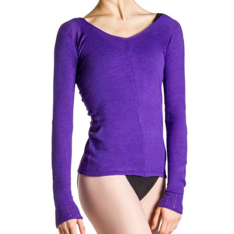 Women\'s Bloch Kara Long Sleeve Knitwear Purple | LUSTR76699