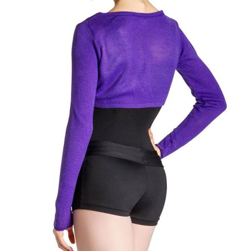 Women's Bloch Karola Cropped Tie Knitwear Purple | USJZR66998