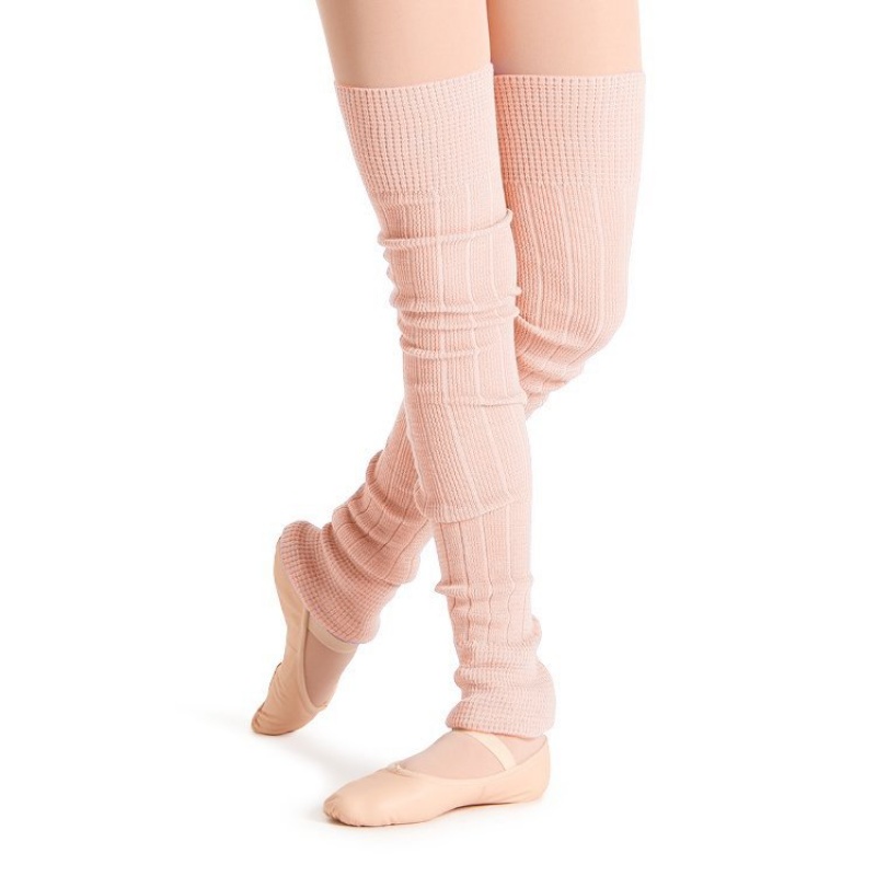 Women\'s Bloch Long Ribbed Legwarmers Knitwear Pink | DUSKV68165