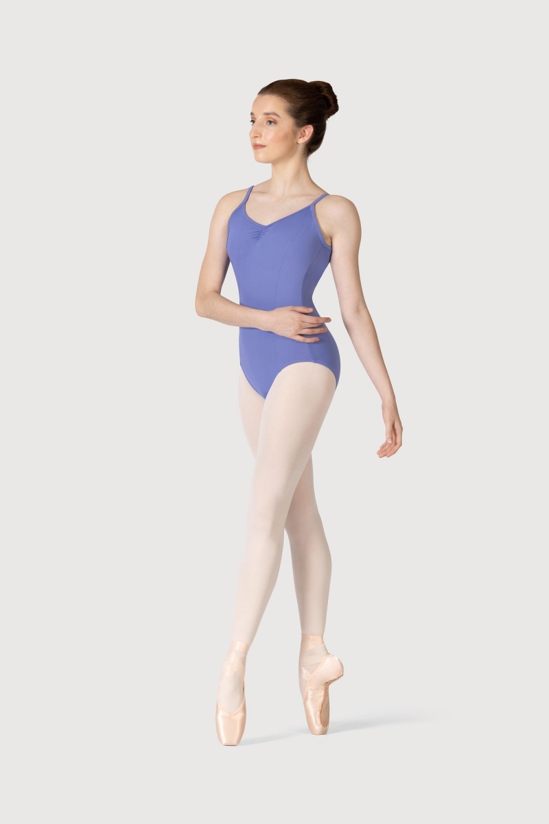 Women's Bloch Microlux™ Cherie Princess Cami Gathered Front & Back Leotards Lunar | BUSSO77943