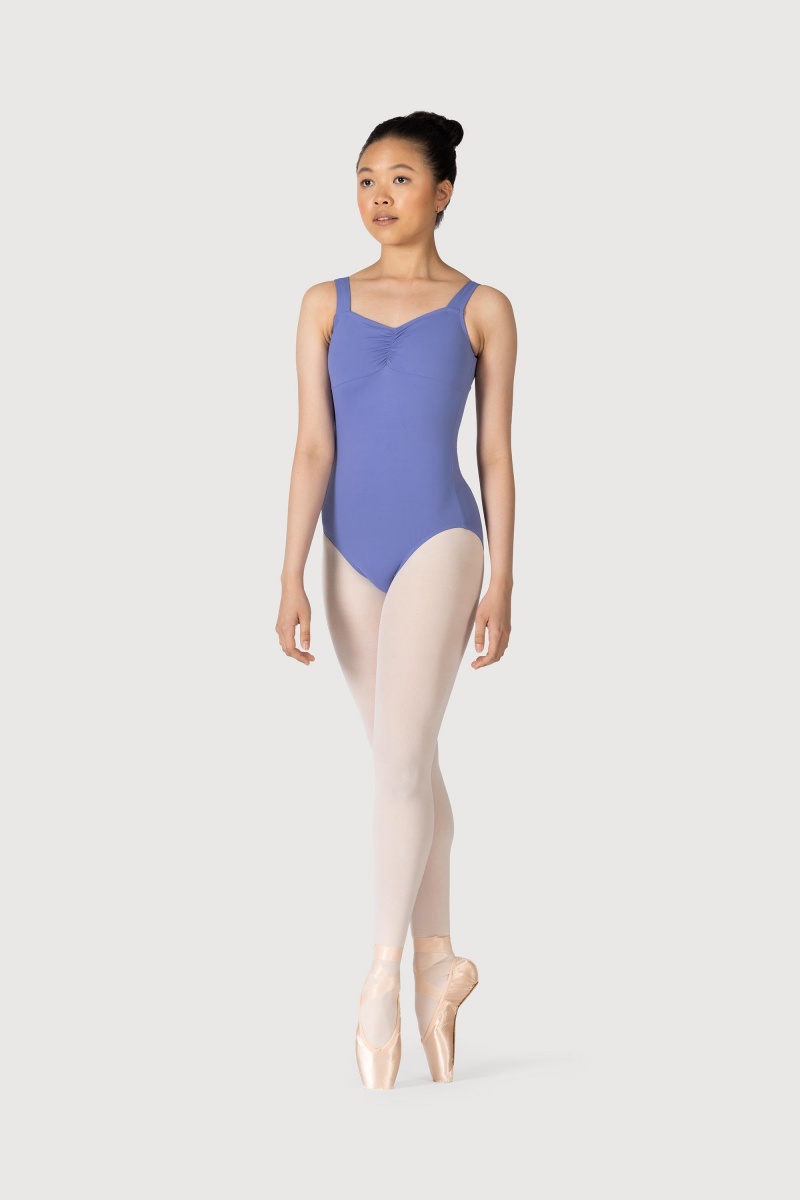 Women's Bloch Microlux™ Gayleena Empire Gathered Front Wide Strap Leotards Lunar | XUSGW66621