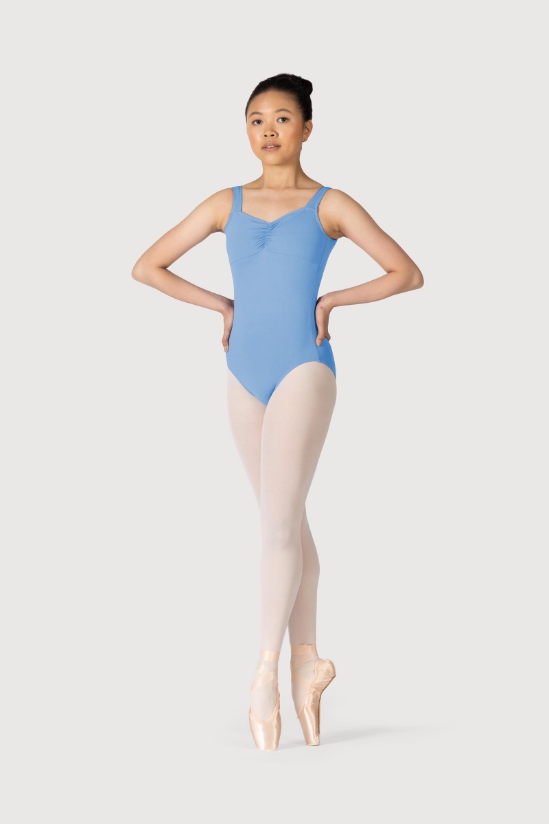 Women's Bloch Microlux™ Gayleena Empire Gathered Front Wide Strap Leotards Cornflower | XUSGW30951