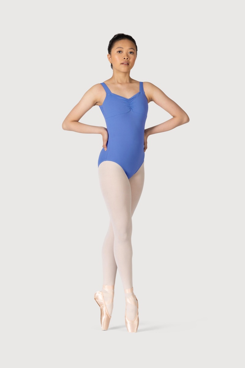 Women's Bloch Microlux™ Gayleena Empire Gathered Front Wide Strap Leotards Zaffiro | YUSVQ89999