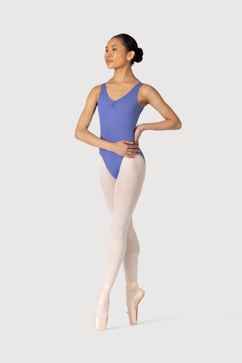 Women's Bloch Microlux™ Nyla Gather Front & Low Back Leotards Lunar | EUSVG58039