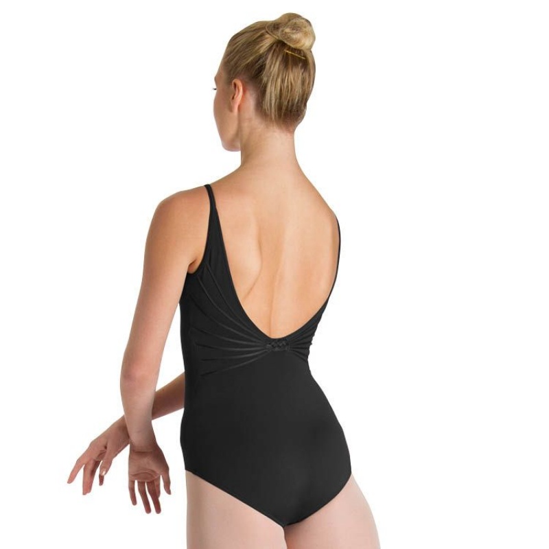 Women\'s Bloch Mirella Moria V Knot Back Leotards Black | BUSSO66992