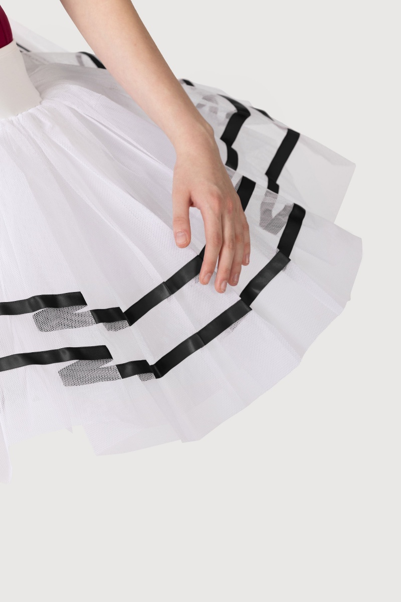 Women's Bloch Nadia Ribbon ½ Tutu Skirts White/Black | TUSWZ42076