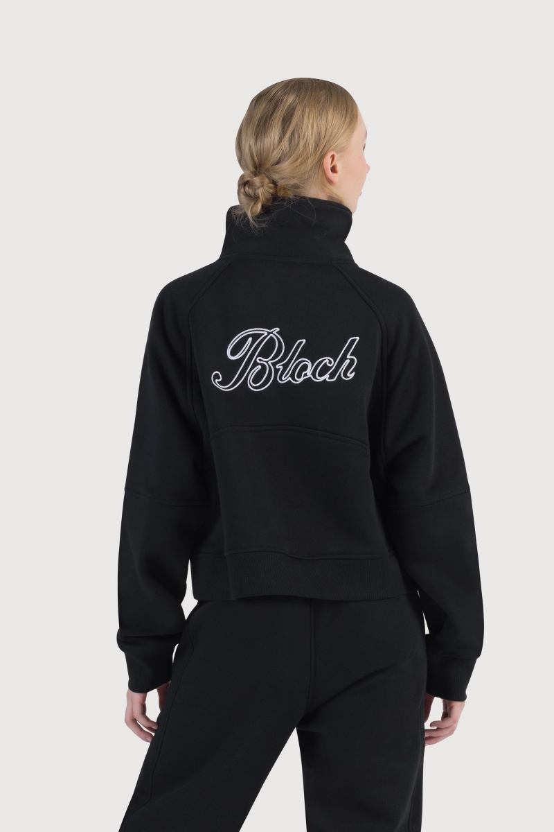 Women's Bloch Off-Duty Cropped Terry Zip Sweat Tops Midnight | SUSVO12216