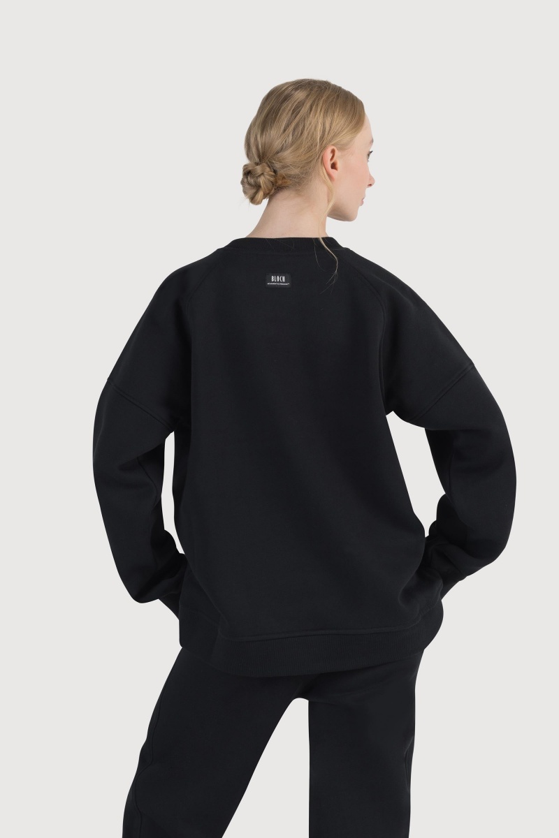 Women's Bloch Off-Duty Terry Crew Sweat Tops Midnight | XUSGW24116