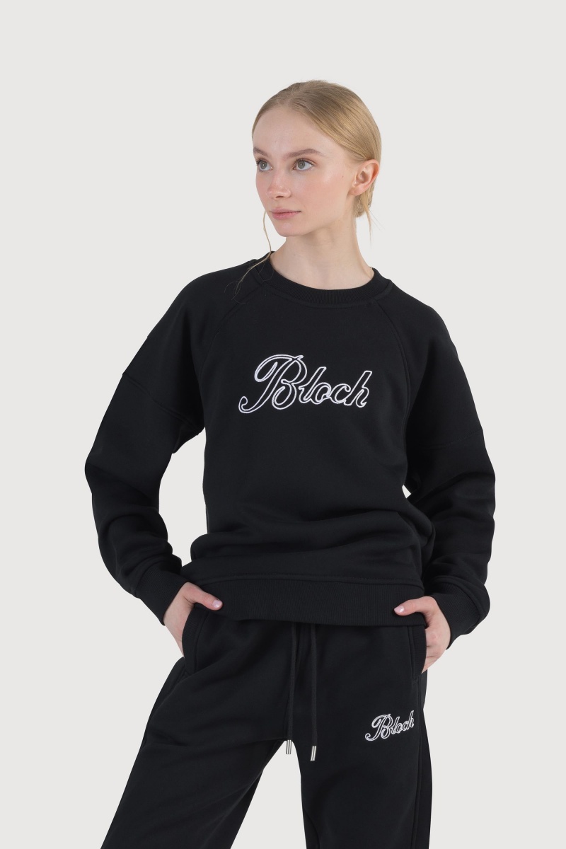 Women's Bloch Off-Duty Terry Crew Sweat Tops Midnight | XUSGW24116