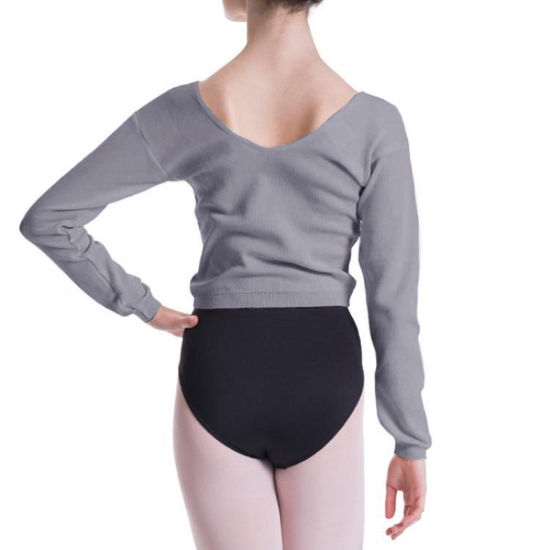 Women's Bloch Overt Cropped Long Sleeve Sweater Tops Light Grey Marle | AUSDF35169