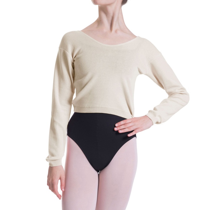 Women's Bloch Overt Cropped Long Sleeve Sweater Tops String | USZDE98740