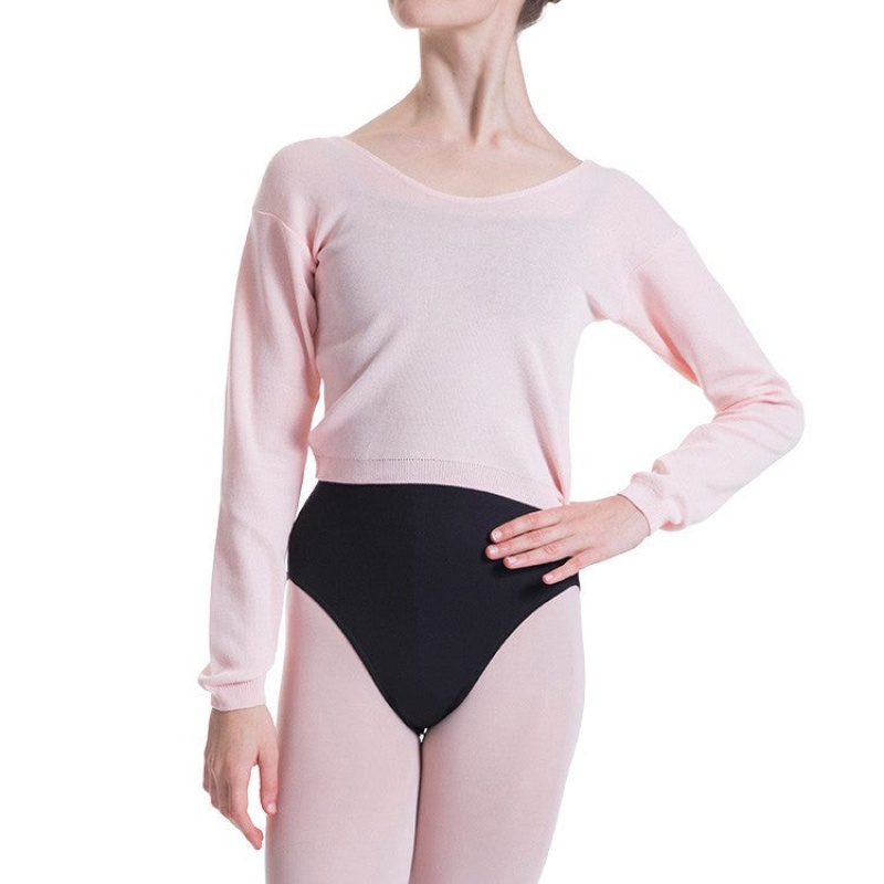 Women's Bloch Overt Cropped Long Sleeve Womens Sweater Knitwear Pink | YUSVQ29042