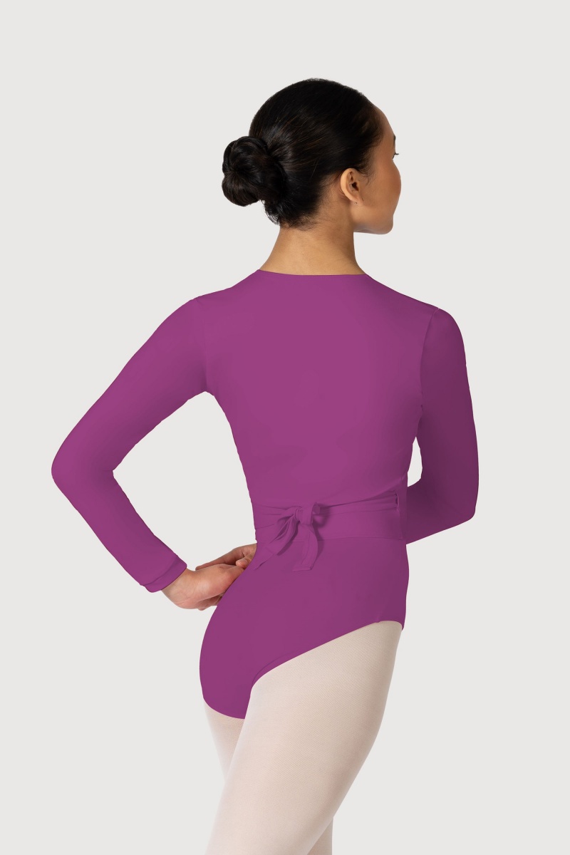 Women's Bloch Overture Crossover Long Sleeve Wrap Tops Berry | MUSFT94204