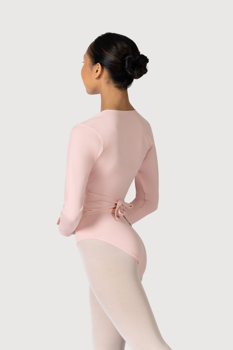 Women's Bloch Overture Crossover Long Sleeve Wrap Tops Candy Pink | SUSVO88685