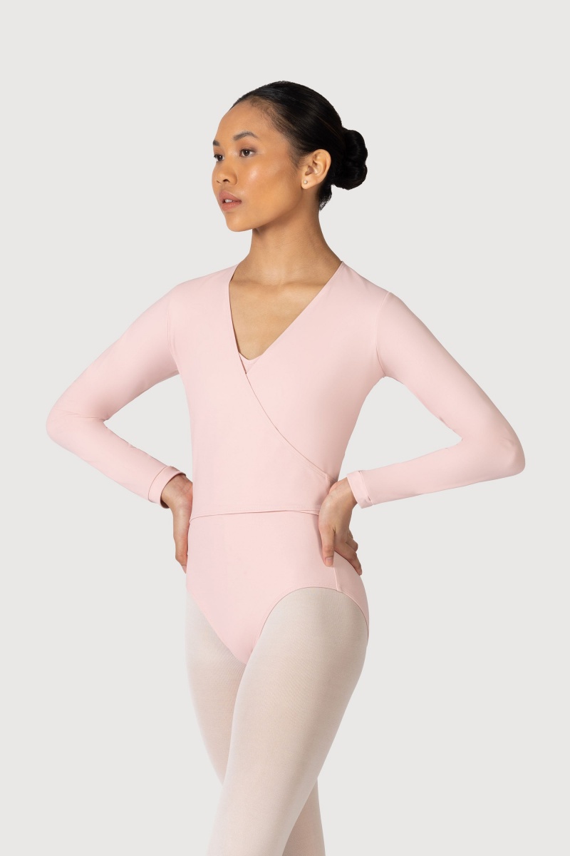 Women\'s Bloch Overture Crossover Long Sleeve Wrap Tops Candy Pink | SUSVO88685