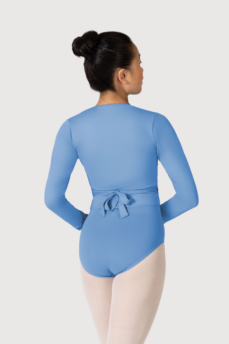 Women's Bloch Overture Crossover Long Sleeve Wrap Tops Cornflower | USICD46530