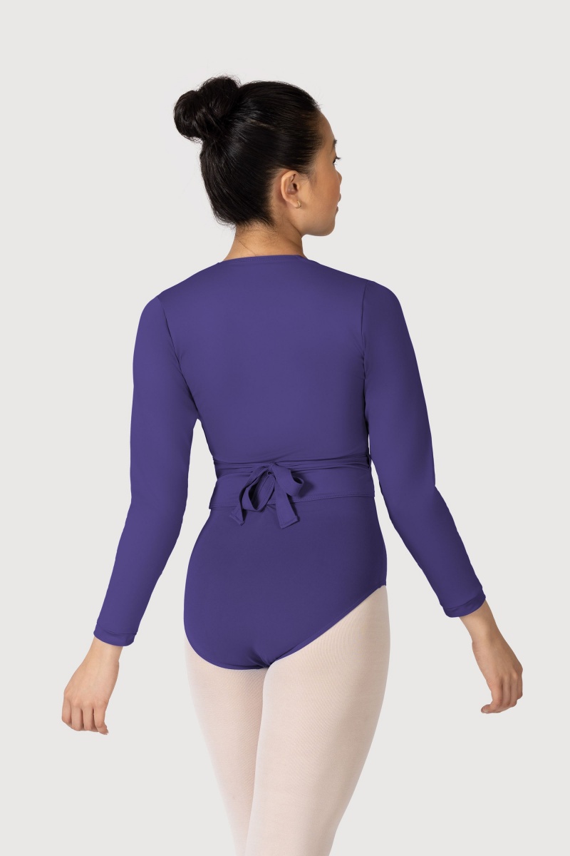 Women's Bloch Overture Crossover Long Sleeve Wrap Tops Deep Purple | USXMI42284