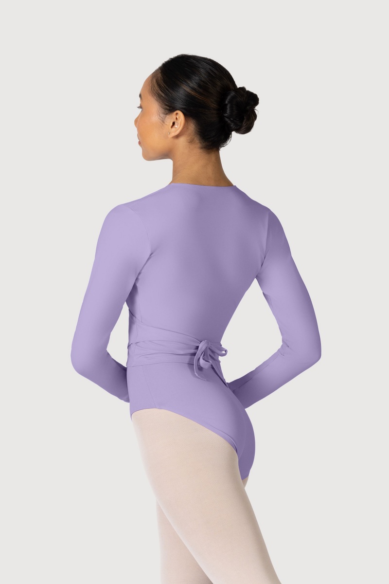 Women's Bloch Overture Crossover Long Sleeve Wrap Tops Lilac | BUSSD19199