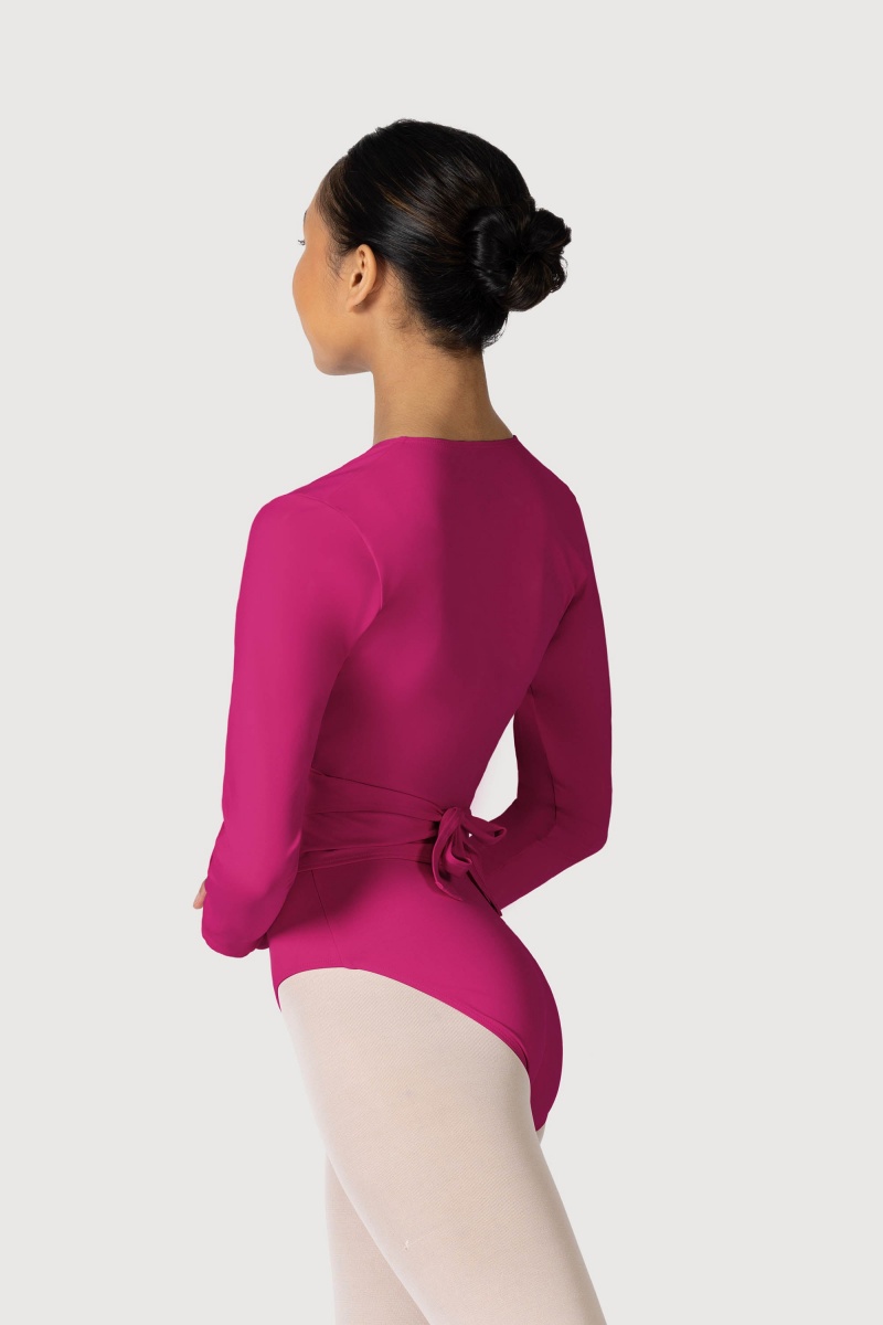 Women's Bloch Overture Crossover Long Sleeve Wrap Tops Mulberry | USJBT10522