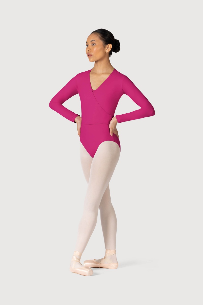 Women's Bloch Overture Crossover Long Sleeve Wrap Tops Mulberry | USJBT10522