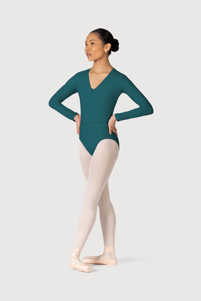 Women's Bloch Overture Crossover Long Sleeve Wrap Tops Kingfisher | AUSDF75167