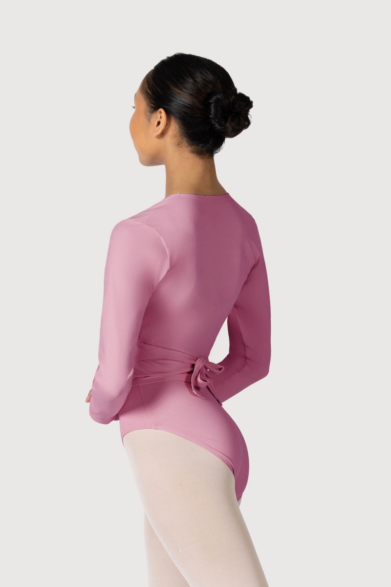 Women's Bloch Overture Crossover Long Sleeve Wrap Tops Dusk | QUSUV35631