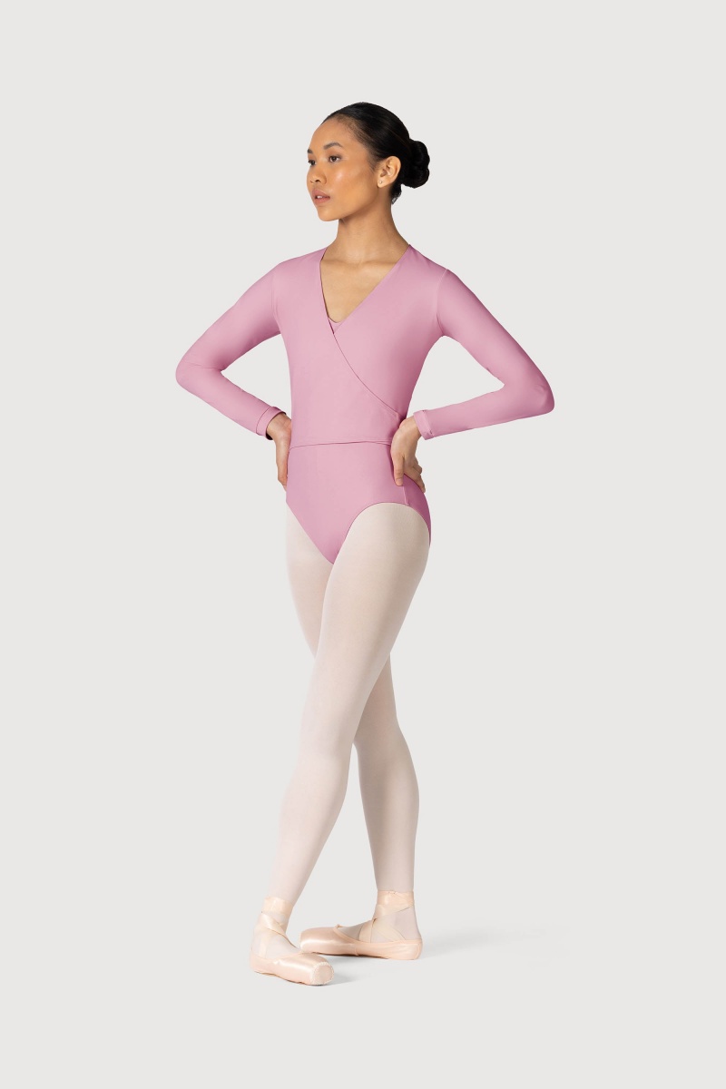 Women's Bloch Overture Crossover Long Sleeve Wrap Tops Dusk | QUSUV35631