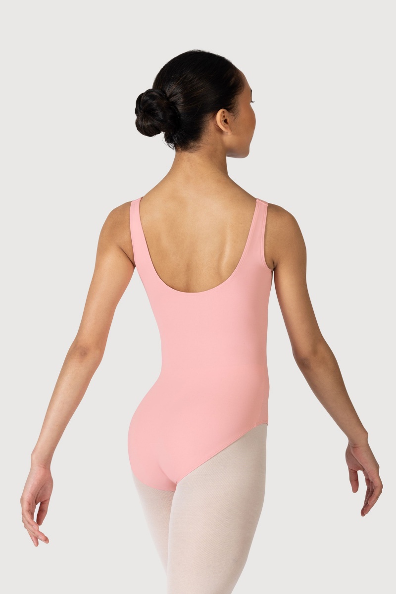 Women's Bloch Overture Odetta Sleeveless Pleat Leotards French Rose | USDYB17679