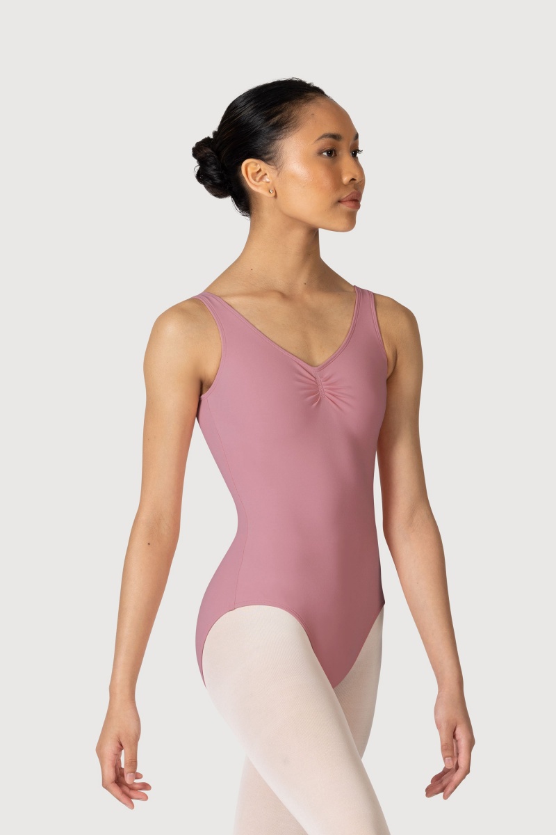 Women's Bloch Overture Odetta Sleeveless Pleat Leotards Dusk | BUSSO16392