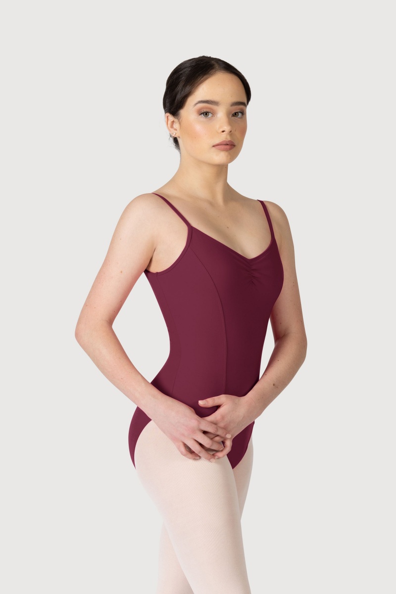 Women\'s Bloch Overture Oriana Princess Seam Leotards Burgundy | YUSVQ81087