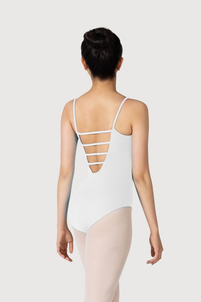 Women's Bloch Overture Oxana Quad Strap Leotards White | USJKU83538