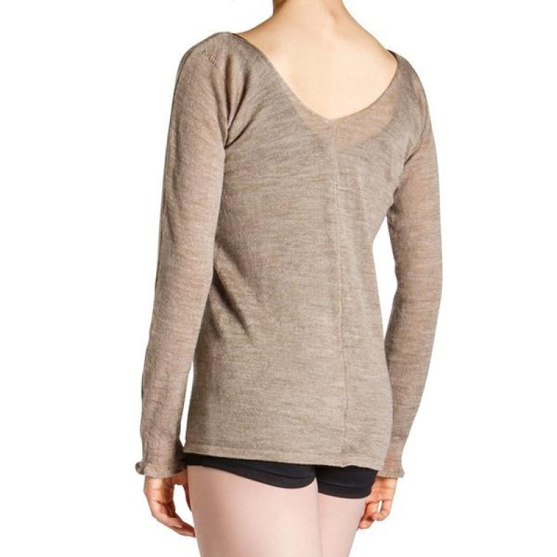 Women's Bloch Piano Merino V Tops Earth | USCIF47027