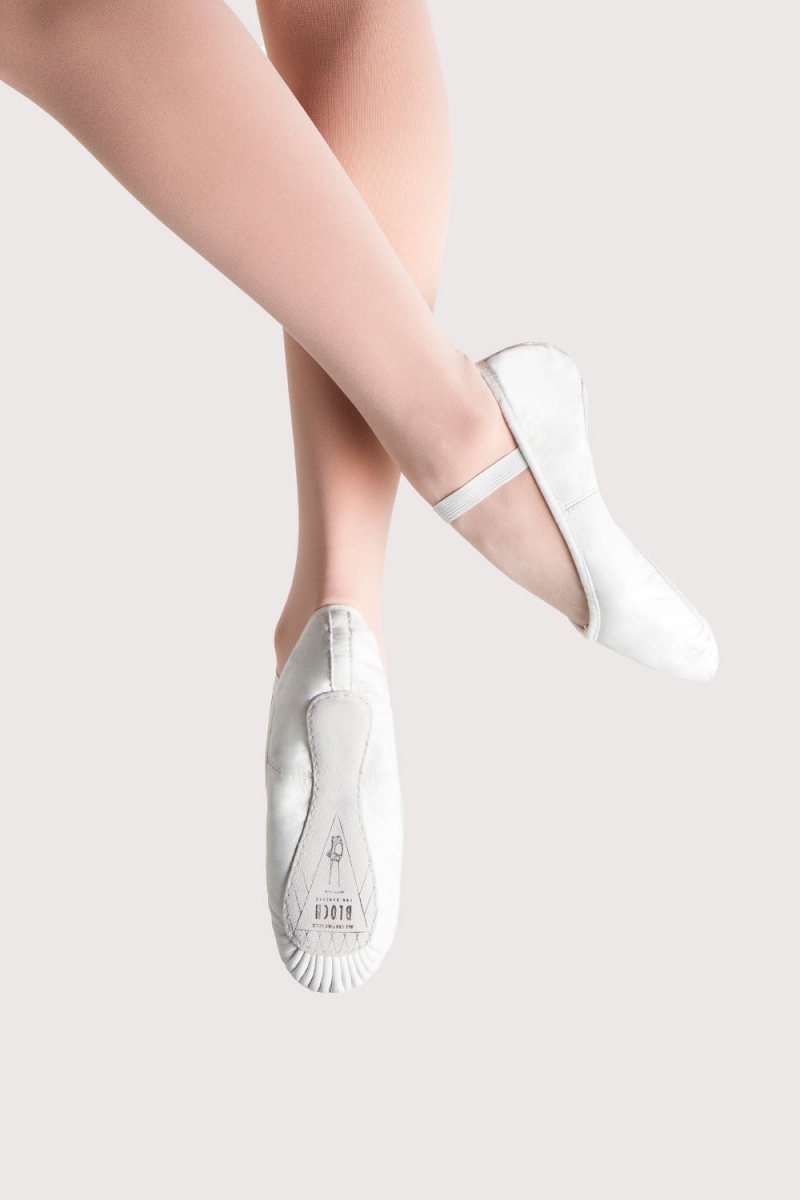 Women's Bloch Prolite Leather Ballet Flats White | UUSTG19034